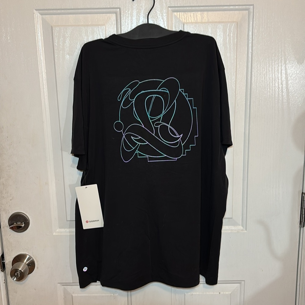 Lululemon Relaxed-Fit Running T-Shirt *Graphic, Black, Size 14 - Picture 3 of 5